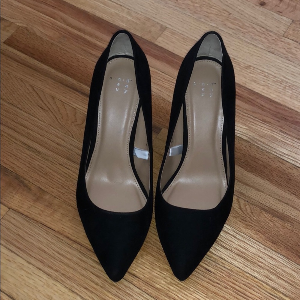 Black Suede Pointed Heels